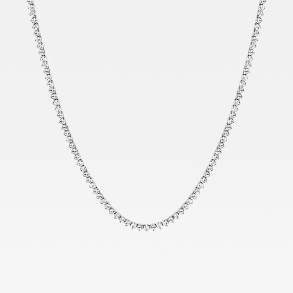 näas 7 ctw Round Lab Grown Diamond Three-Prong Tennis Necklace