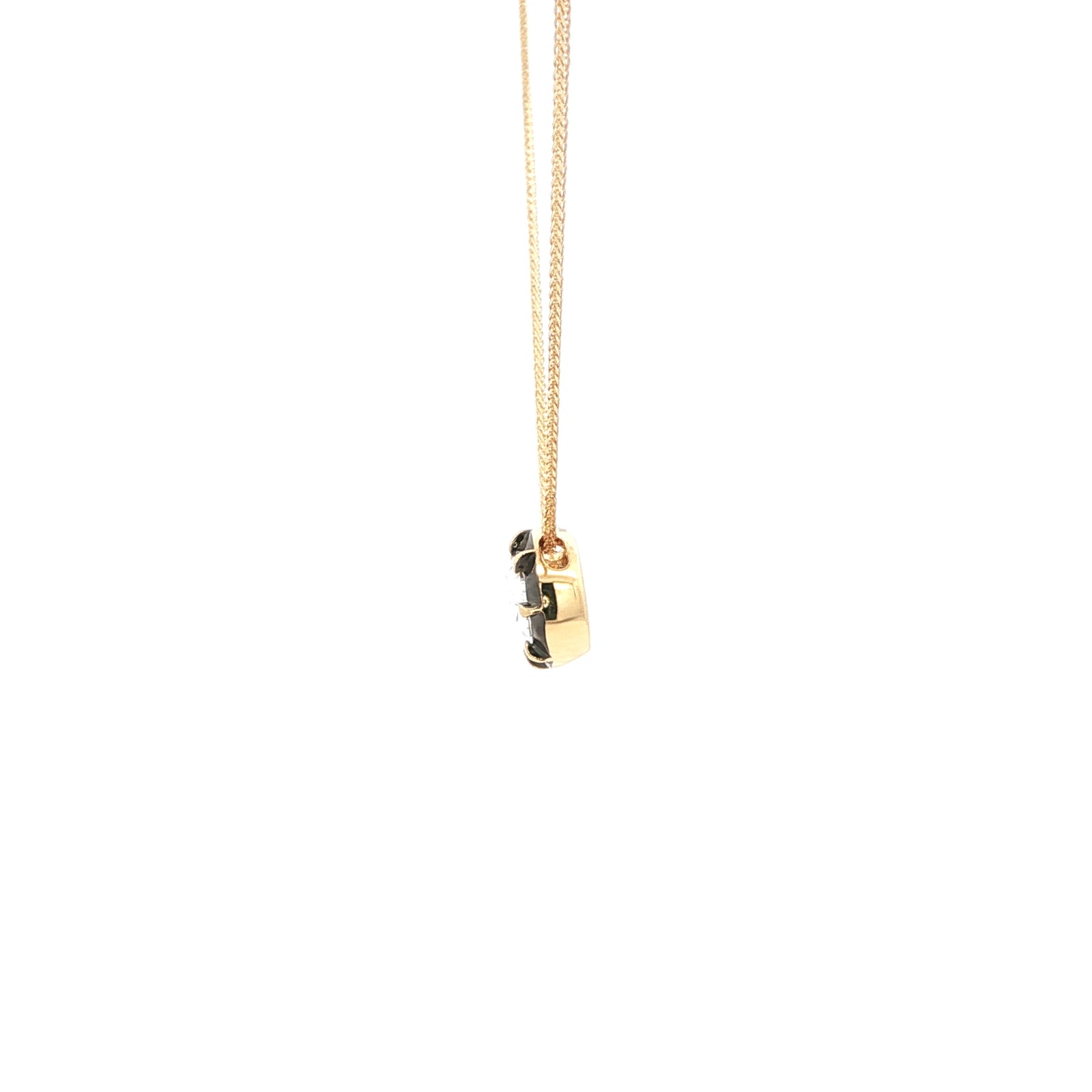 East-West Oval Lab Grown Diamond Georgian Bezel Pendant