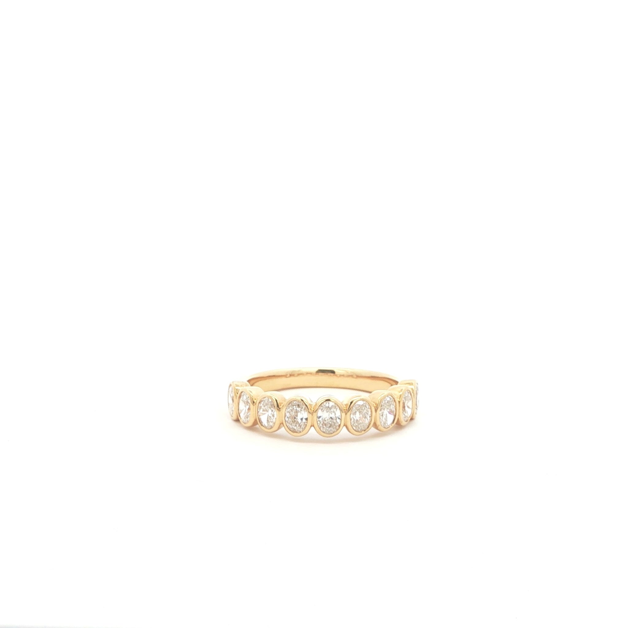 Oval Bezel Half Eternity Lab Grown Diamond Ring