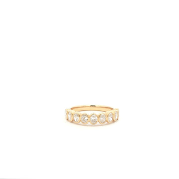 Oval Bezel Half Eternity Lab Grown Diamond Ring