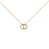 East-West Oval Lab Grown Diamond Georgian Bezel Pendant