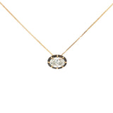 East-West Oval Lab Grown Diamond Georgian Bezel Pendant