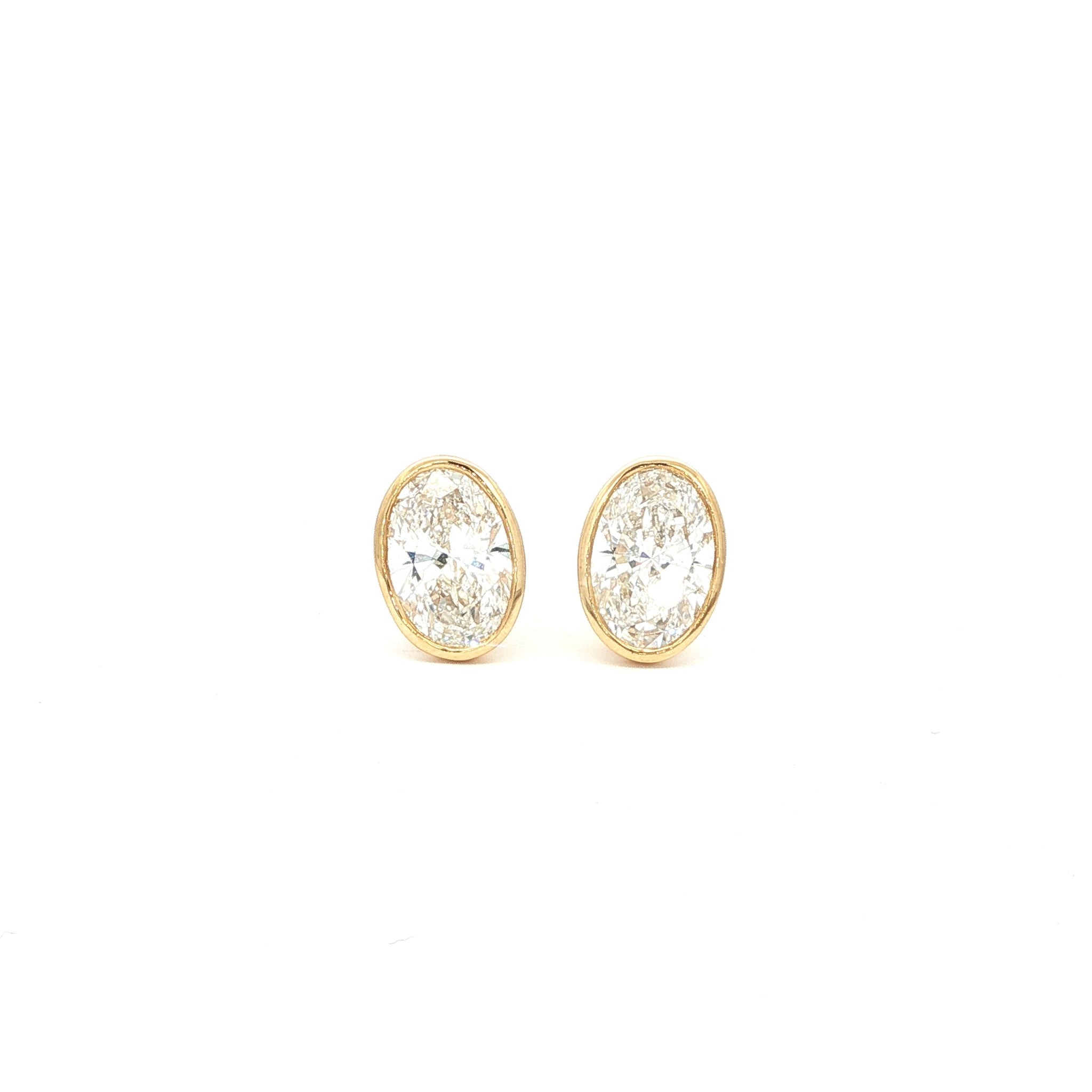 Oval Bezel Lab Grown Diamond Studs