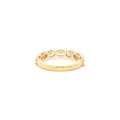 Half eternity ring with oval lab-grown diamonds in 18k yellow gold. 