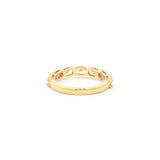Half eternity ring with oval lab-grown diamonds in 18k yellow gold.
