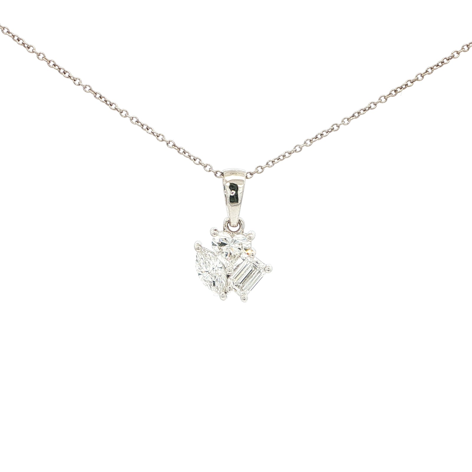 Heart, Marquise & Emerald Cluster Lab Grown Diamond Pendant by By Angi, lab-grown diamond jeweller in Tsim Sha Tsui Hong Kong | TST HK Fine Jewellery By Angi 尖沙咀人造鑽石珠寶 -Heart, Marquise & Emerald Cluster Lab Grown Diamond Pendant | 香港TST求婚鑽石首飾