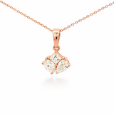 Radiant, Oval & Pear Cluster Lab-Grown Diamond Rose  Gold Pendant by By Angi, lab-grown diamond jeweller in Tsim Sha Tsui Hong Kong | TST HK Fine Jewellery By Angi 尖沙咀人造鑽石珠寶 - Radiant, Oval & Pear Cluster Lab Diamond Pendant | 香港TST求婚鑽石首飾