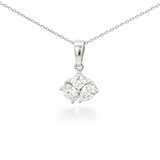 Radiant, Oval & Pear Cluster Lab-Grown Diamond White Gold Pendant by By Angi, lab-grown diamond jeweller in Tsim Sha Tsui Hong Kong | TST HK Fine Jewellery By Angi 尖沙咀人造鑽石珠寶 - Radiant, Oval & Pear Cluster Lab Diamond Pendant | 香港TST求婚鑽石首飾