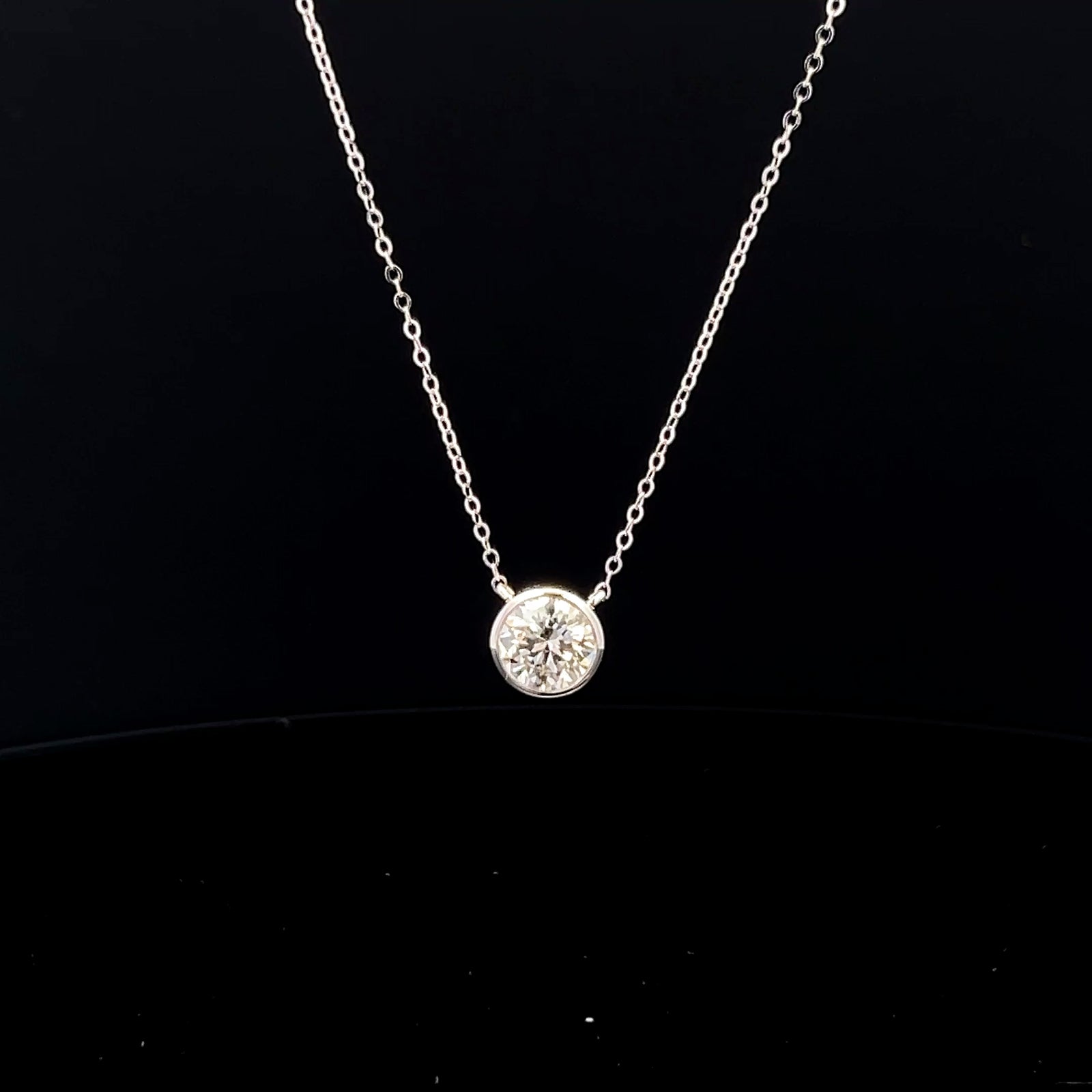 Solitaire Round Bezel Lab Grown Diamond Pendant