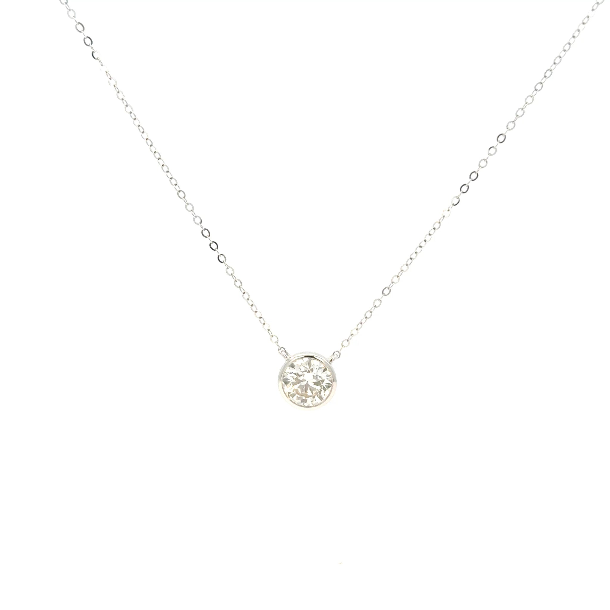 Solitaire Round Bezel Lab Grown Diamond Pendant