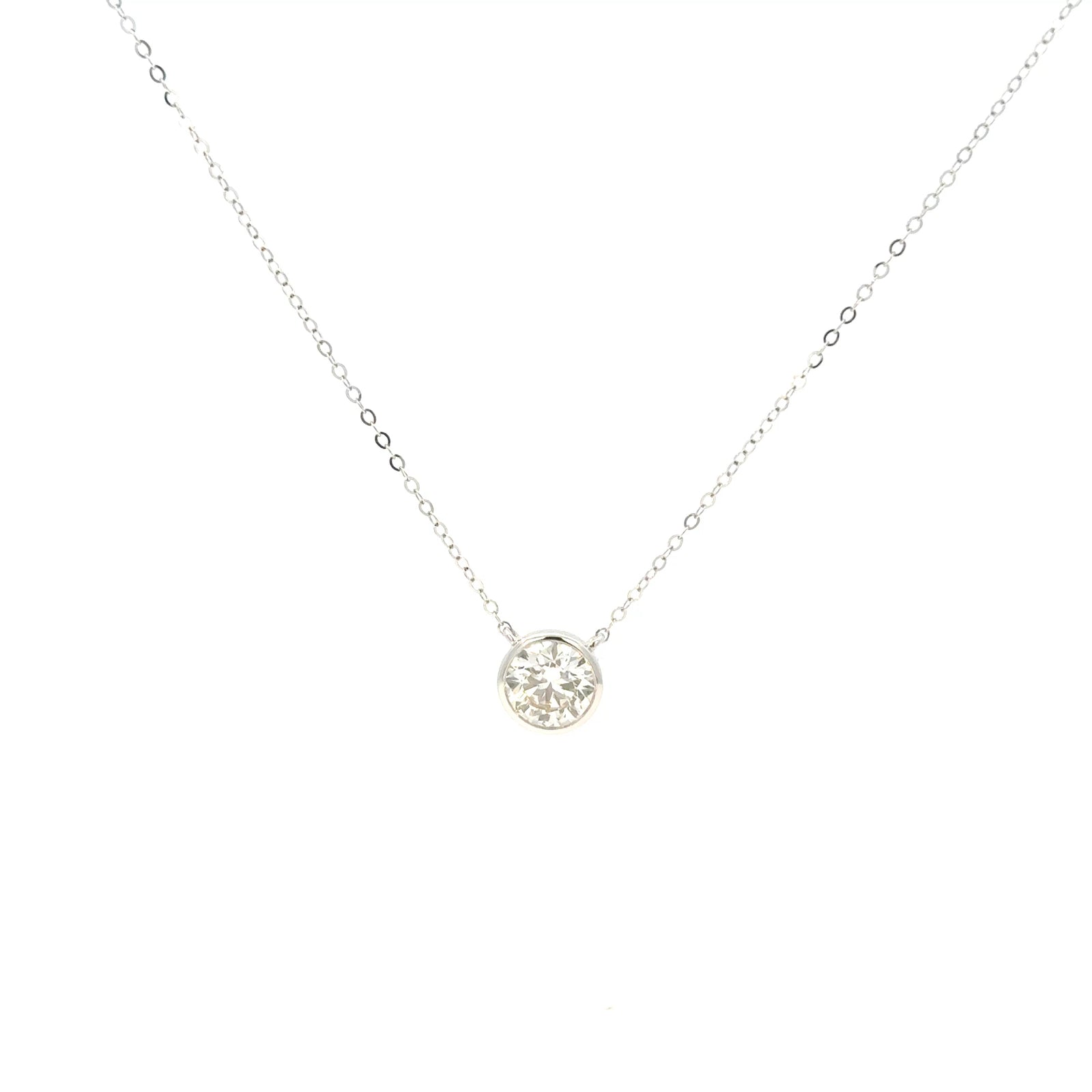 Solitaire Round Bezel Lab Grown Diamond Pendant