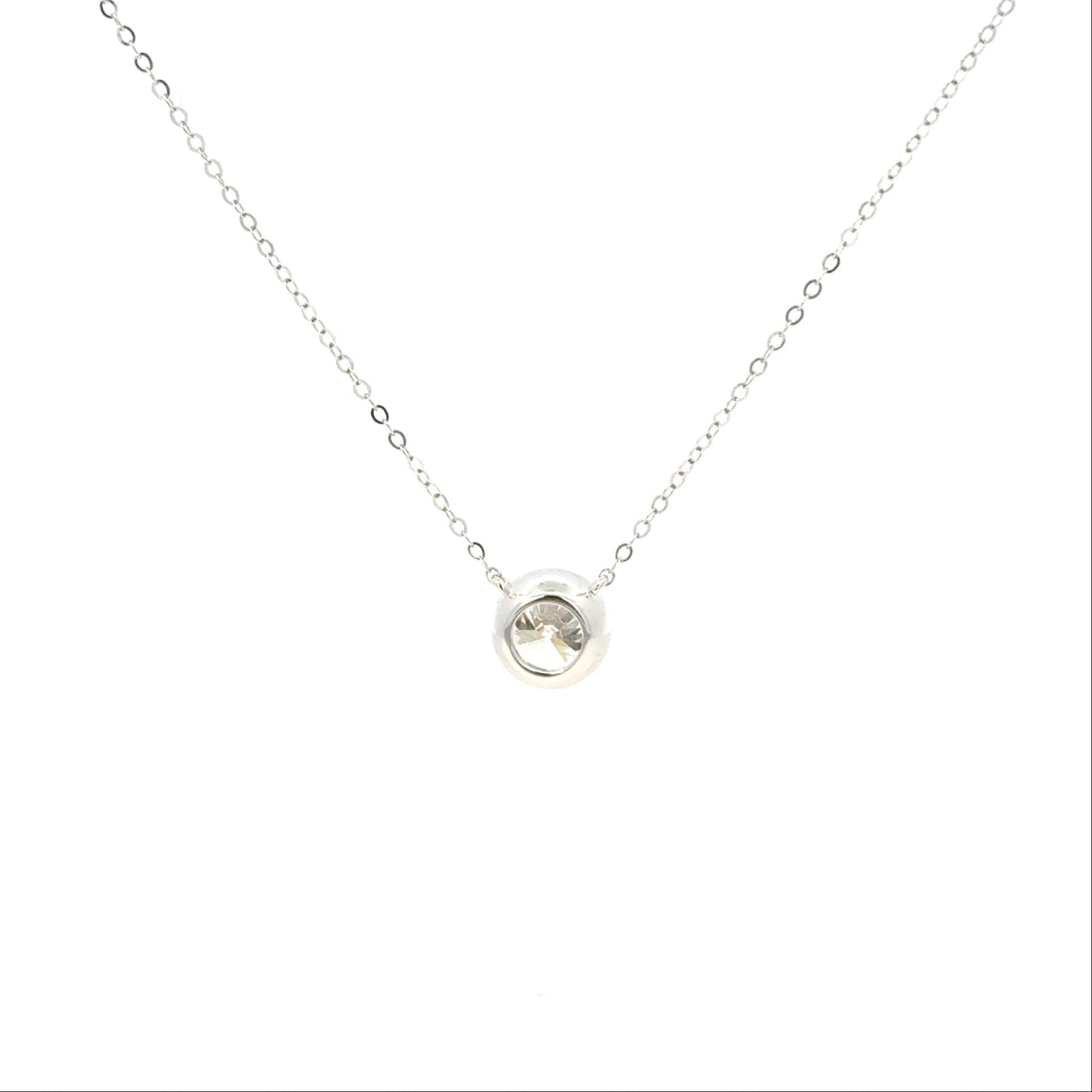 Solitaire Round Bezel Lab Grown Diamond Pendant