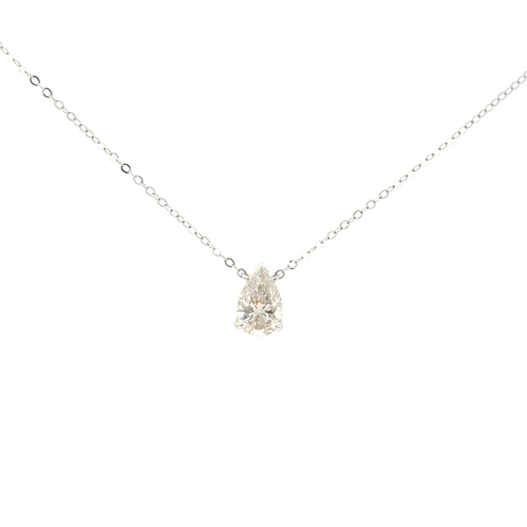 Solitaire Pear Lab Grown Diamond Pendant