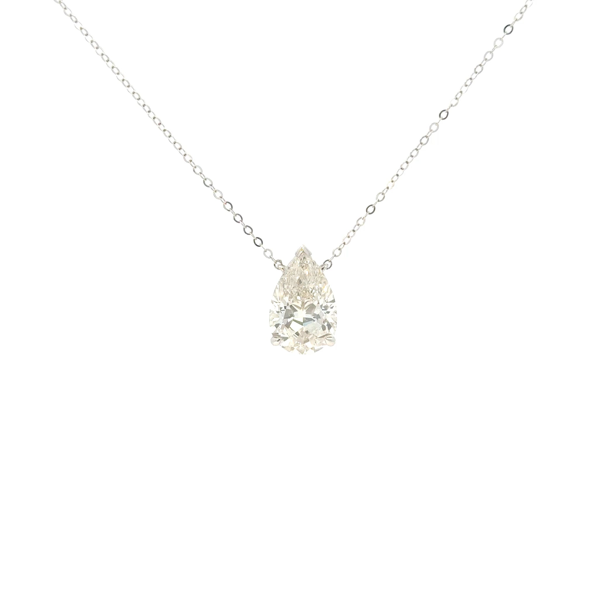 Solitaire Pear Lab Grown Diamond Pendant