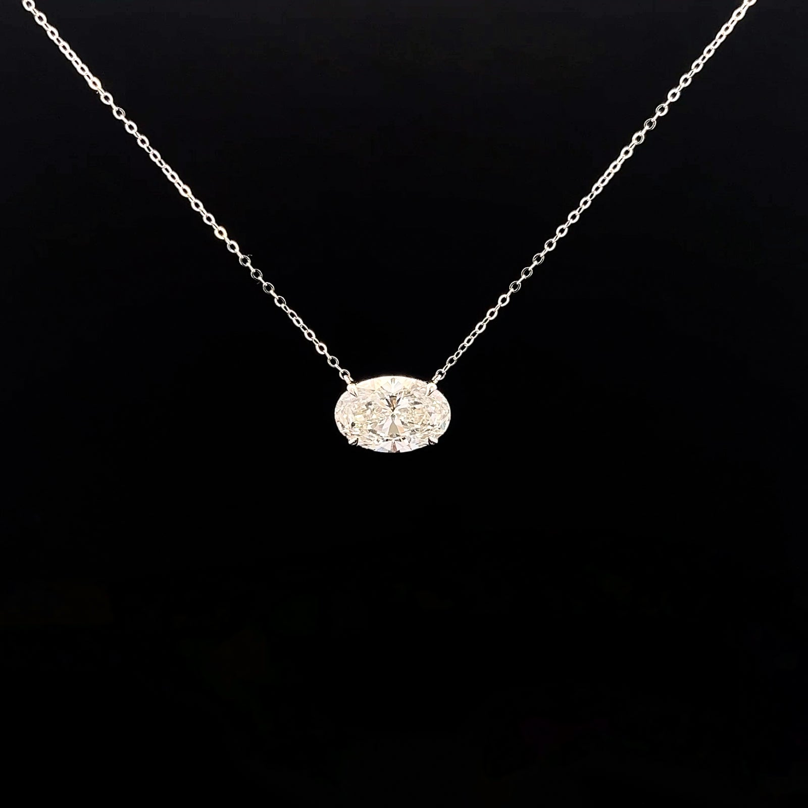 Solitaire East West Oval Lab Grown Diamond Pendant
