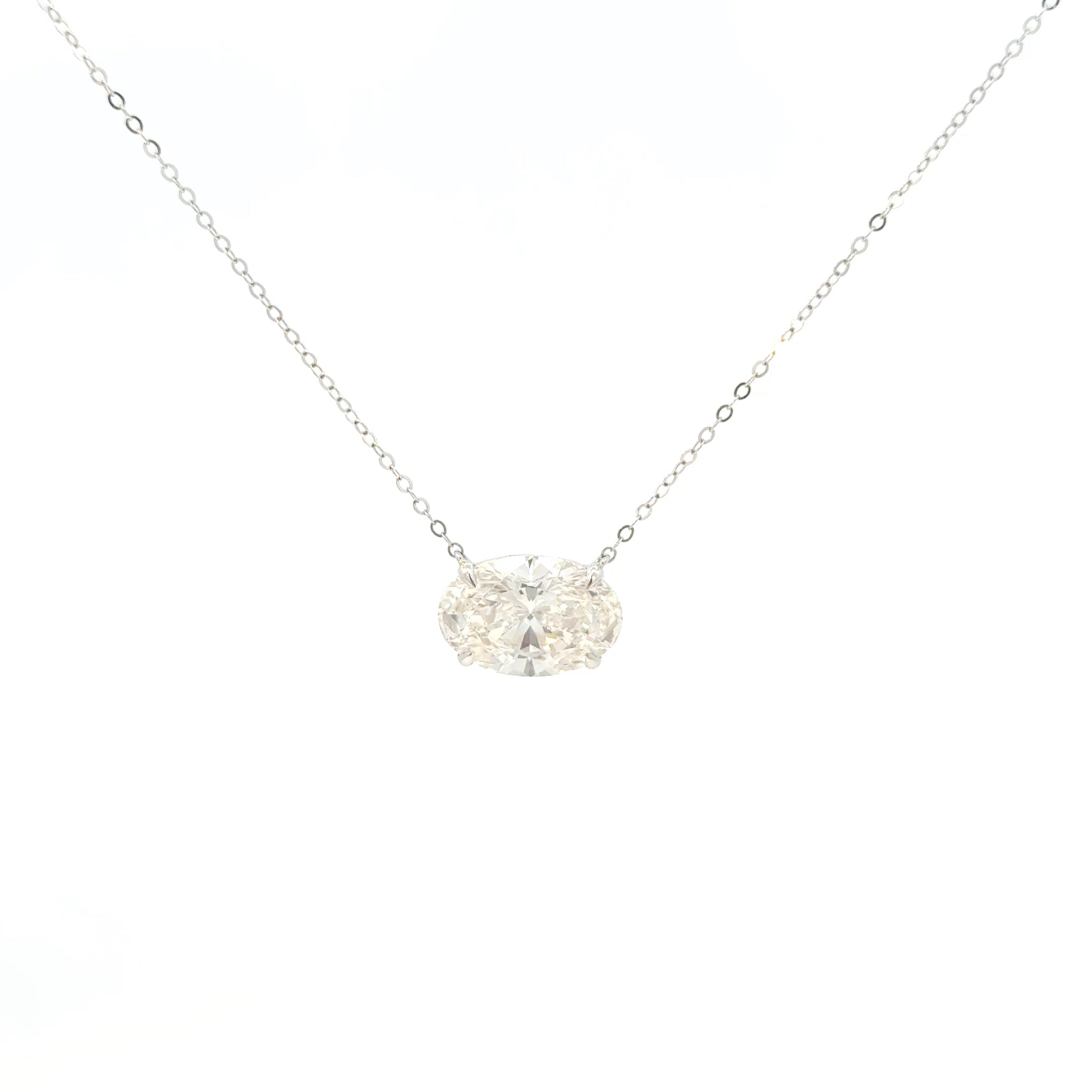 Solitaire East West Oval Lab Grown Diamond Pendant