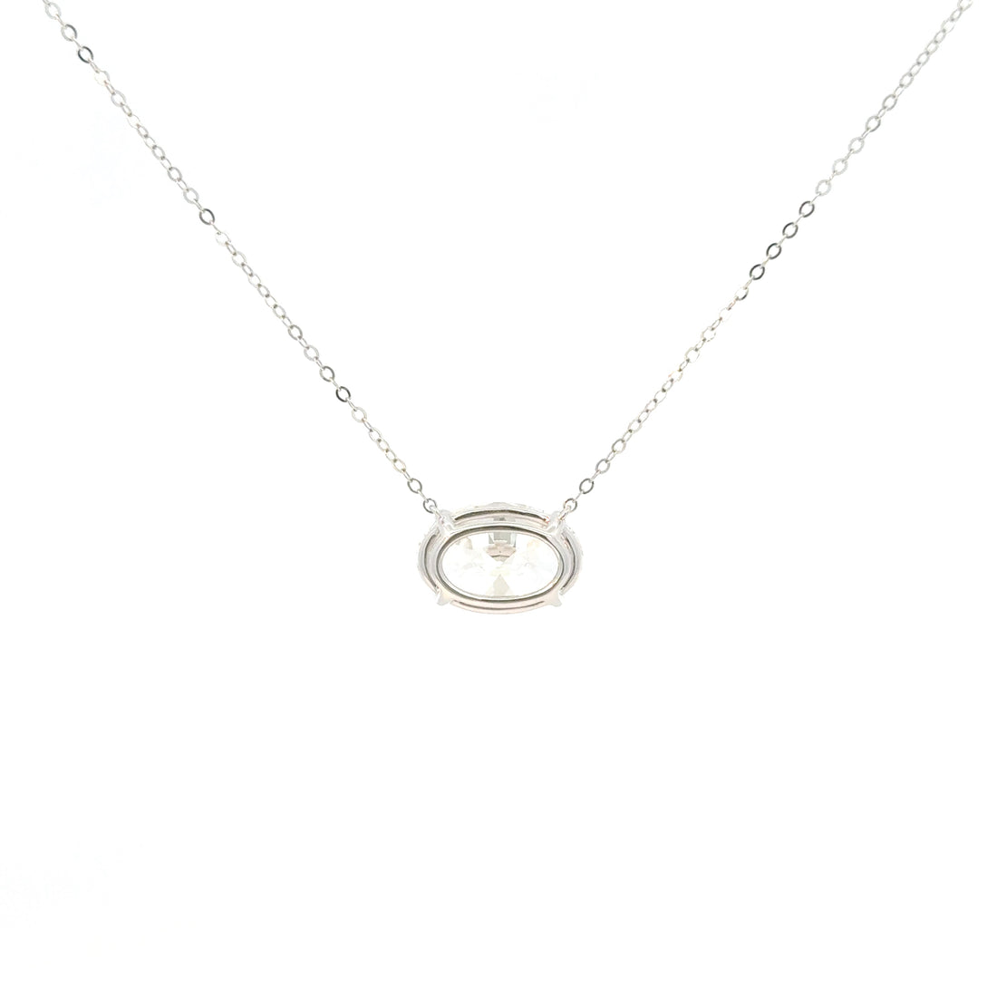 Solitaire East West Oval Lab Grown Diamond Pendant