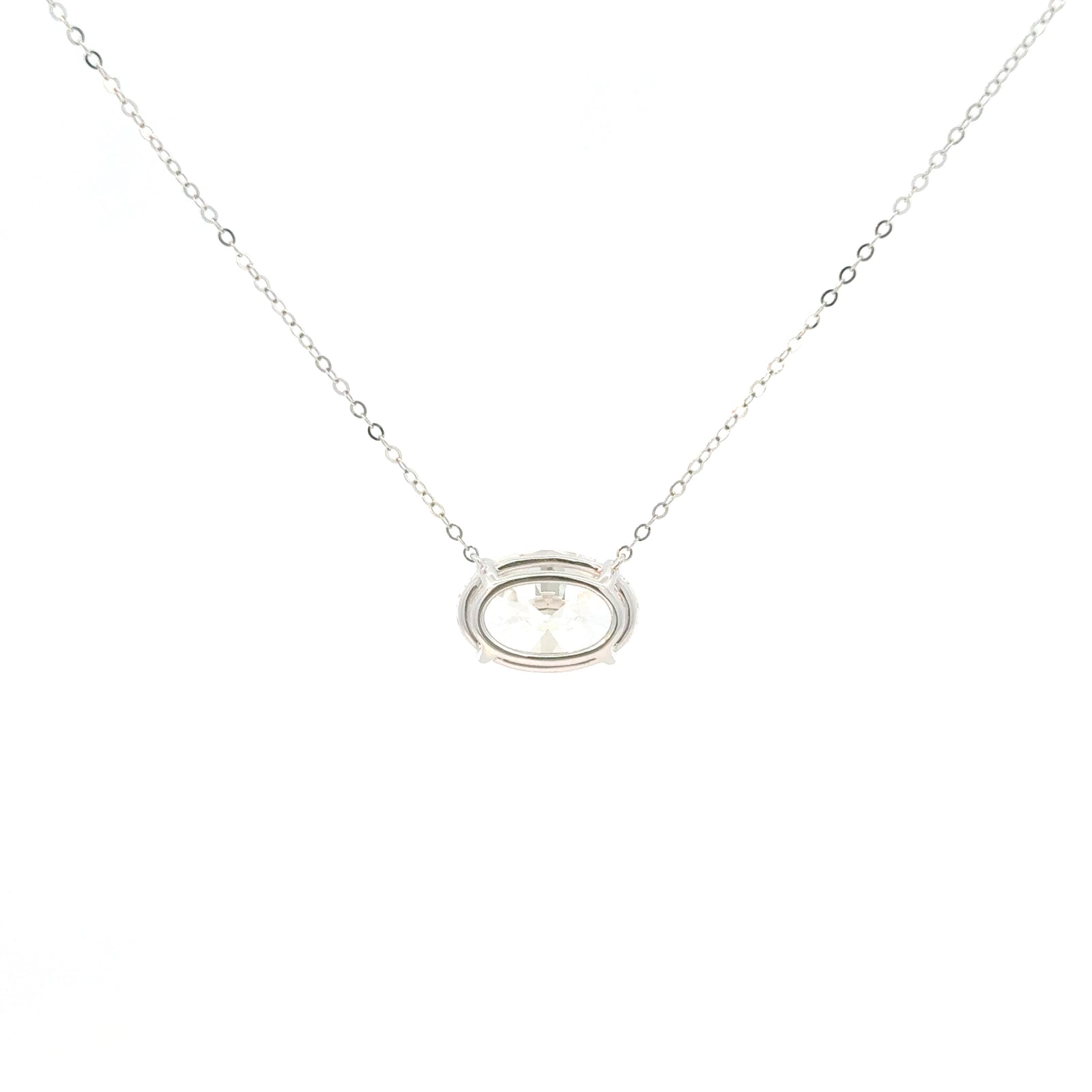 Solitaire East West Oval Lab Grown Diamond Pendant