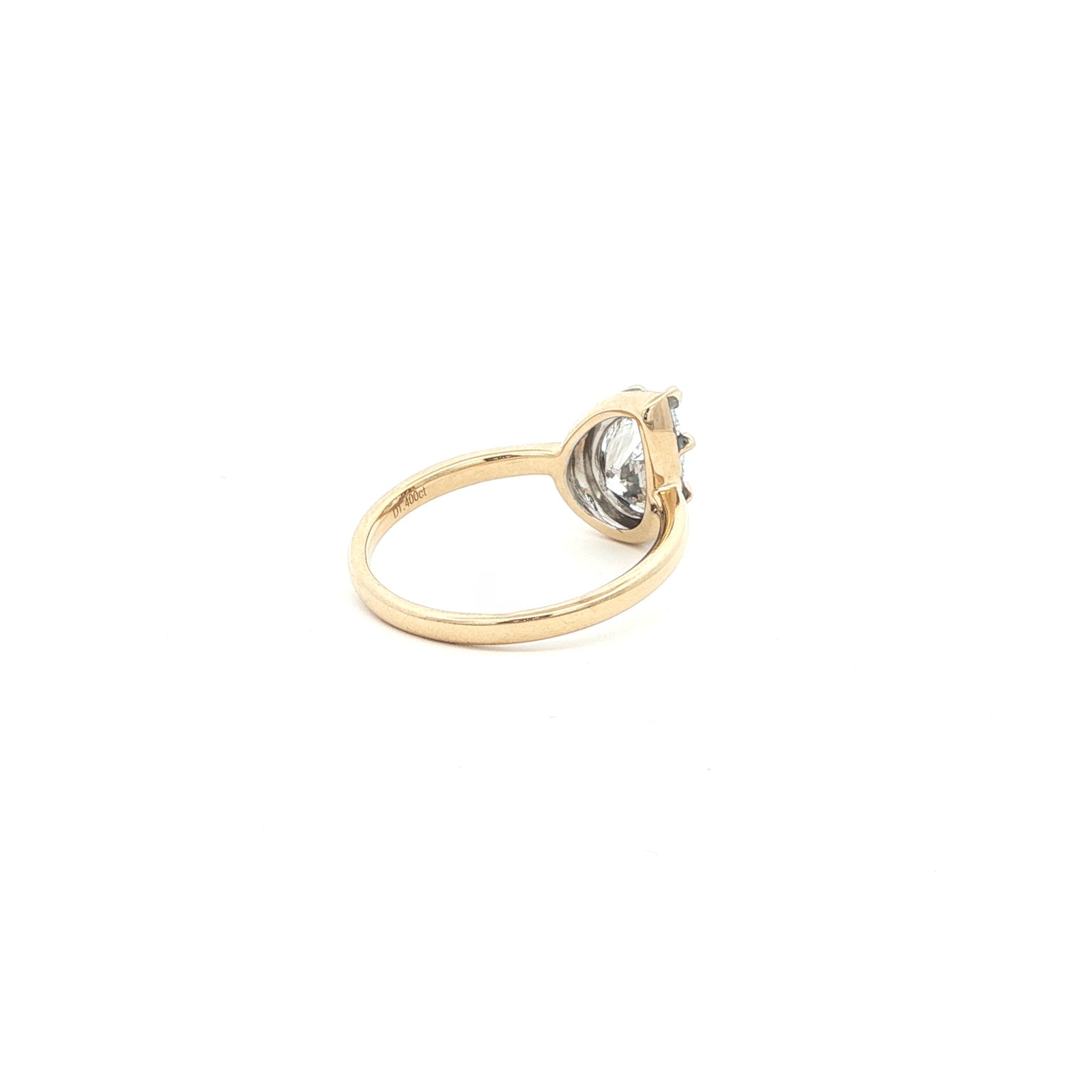 Pear Bezel Lab Grown Diamond Ring