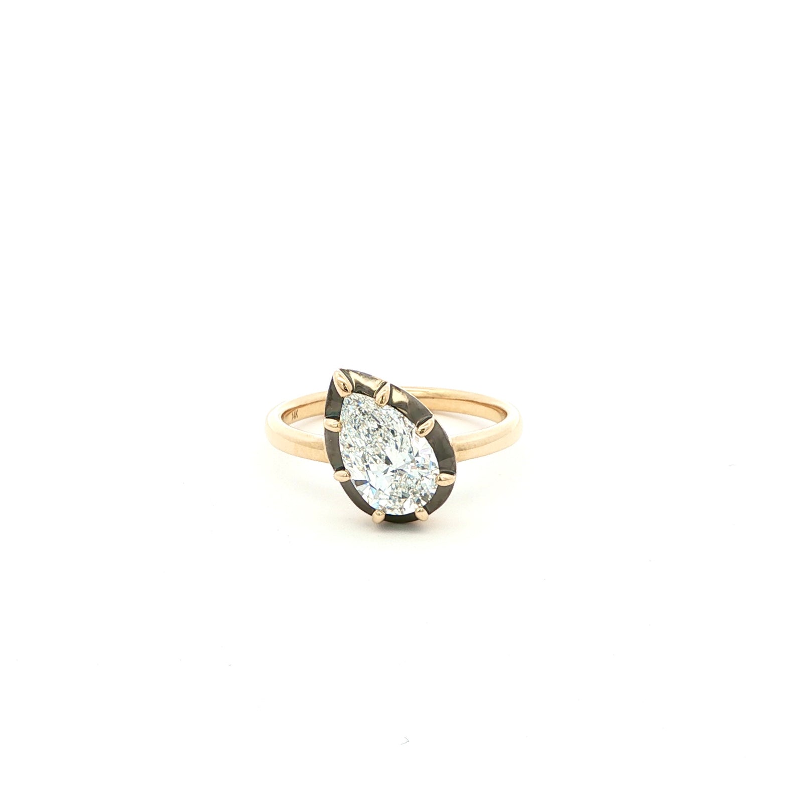 Pear Bezel Lab Grown Diamond Ring