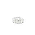 Pear cut lab grown diamond ring in half eternity style, 18k white gold.