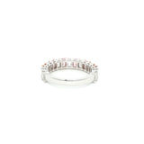 Pink Duo Tone Emerald Half Eternity Lab Grown Diamond Ring