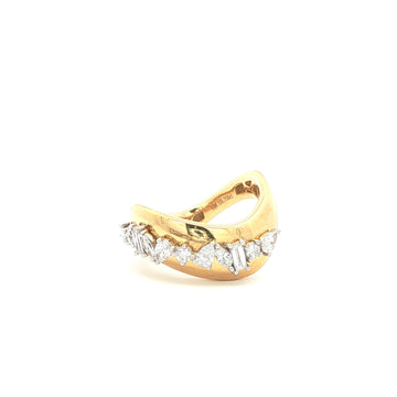 Gold Ring with Fancy Shape Lab Diamonds