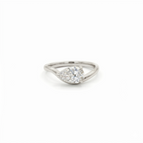 Pear Shaped Brilliant Cut Diamond Solitaire Ring in White Gold By Angi jeweller Tsim Sha Tsui Hong Kong
