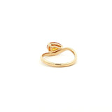 Vivid Orange Pear Shape Solitaire Ring in Yellow Gold By Angi jeweller Tsim Sha Tsui Hong Kong