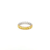 Yellow and White Duo Tone Eternity Lab Grown Diamond Ring