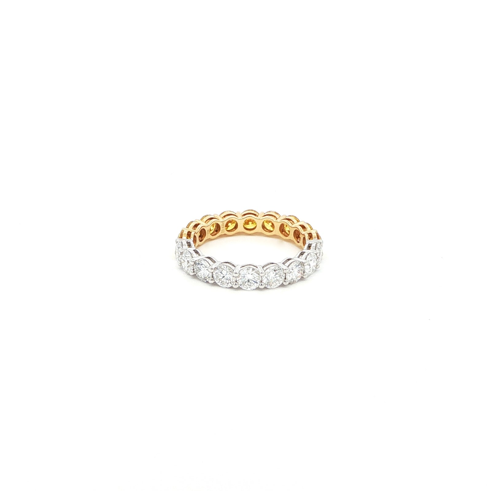 Yellow and White Duo Tone Eternity Lab Grown Diamond Ring
