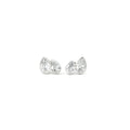 Pear lab grown diamond stud earrings in bezel set, toi et moi style