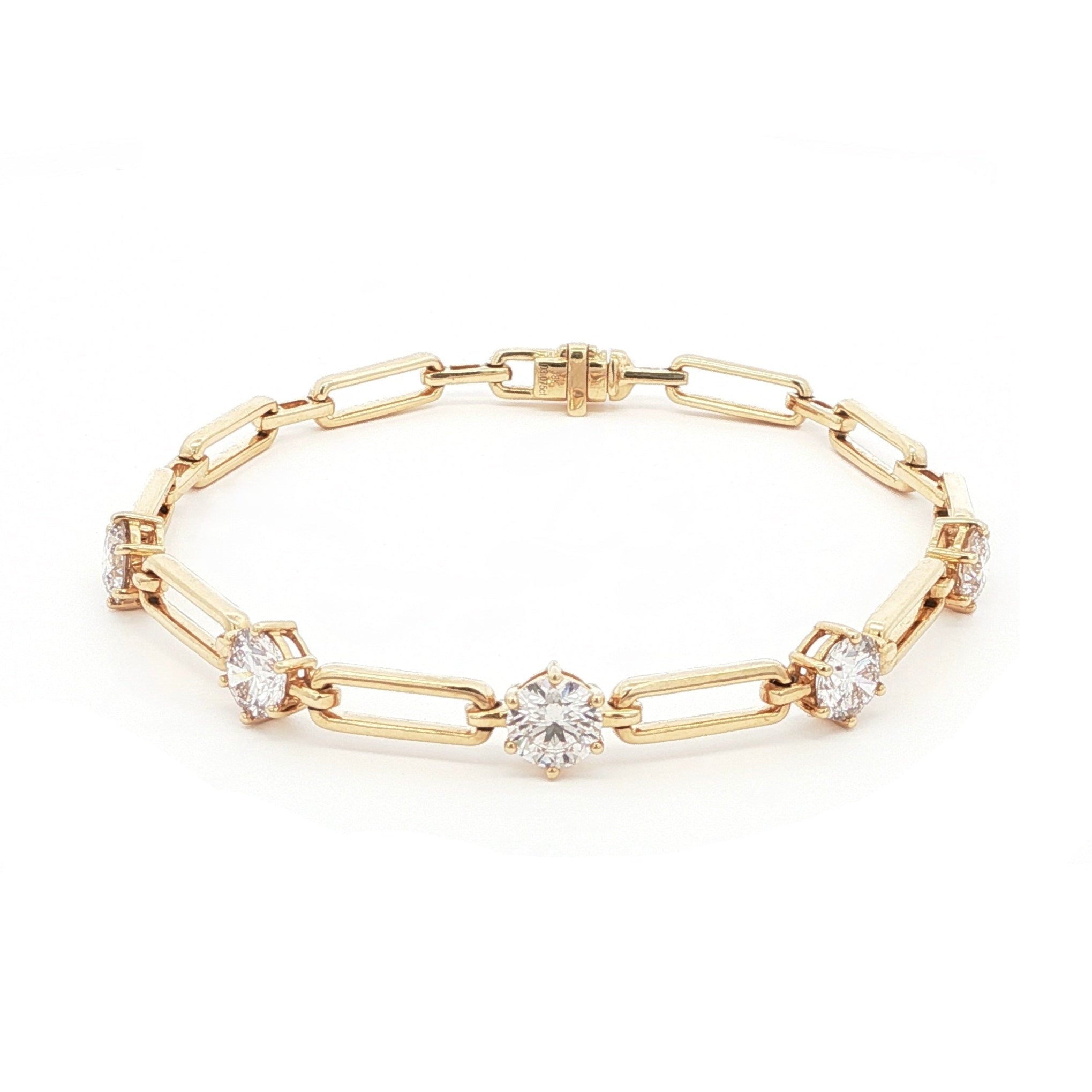 Gold Link Lab-Grown Diamond Bracelet