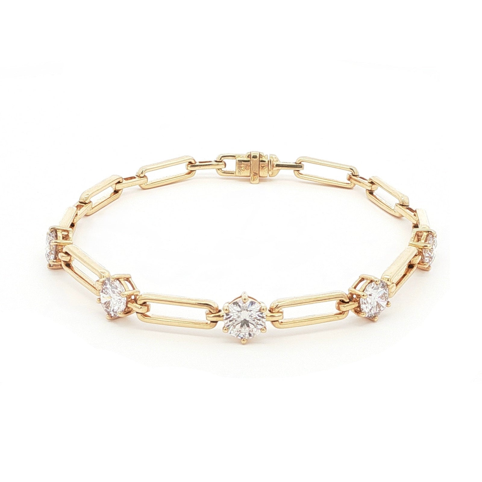 Gold Link Lab-Grown Diamond Bracelet - Lab Grown Diamond bracelet - By Angi Showroom in Hong Kong TST/Tsim Sha Tsui - [Metal Color]
- 鑽石手鏈 培育鑽石 - By Angi 香港尖沙咀展示店