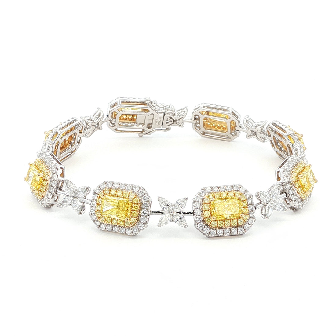 Luxury diamond bracelet with yellow and white diamonds 