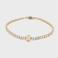 14K Yellow Gold Radiant-Cut Bezel-Set Lab-Grown Diamond Tennis Bracelet

Crafted in 14K Yellow Gold, this exquisite bracelet features a seamless line of Round-cut Lab-Grown Diamonds, with a Radiant-cut center stone bezel-set as its focal point. A modern take on a classic tennis bracelet, it delivers timeless elegance and brilliance for moments that matter!