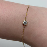Round Bezel Lab Grown Diamond Chain Bracelet