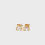 Oval Half Bezel Lab Grown Diamond Stud