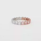 Pink and White Duo Tone Eternity Lab Grown Diamond Ring