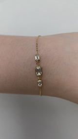 Trilogy Emerald Bezel Lab Grown Diamond Bracelet
