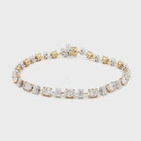 18K White and Yellow Gold Emerald and Oval-Cut Lab-Grown Diamond Bracelet

An endless line of Emerald and Oval-cut Lab-Grown Diamonds, set in alternating White and Yellow Gold prongs. This modern twist on the classic tennis bracelet delivers a seamless flow of sparkle — timeless luxury for any occasion.