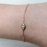 Pear Bezel Lab Grown Diamond Chain Bracelet