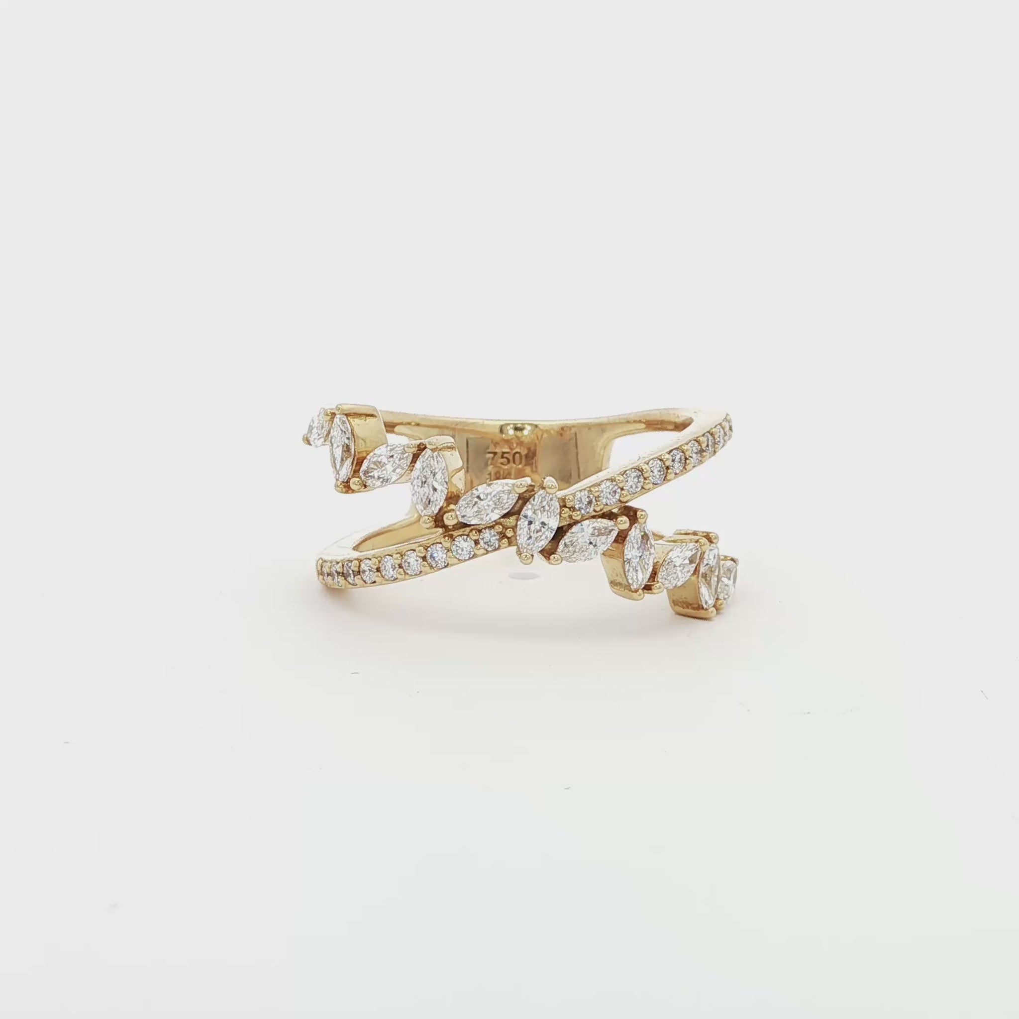 18K_Yellow_Gold_Marquise_Pave_Lab_Grown_Diamonds_Cross_Wrap

This 18K Yellow Gold ring features a unique cross wrap design adorned with Marquise and Pavé diamonds. The intricate detailing and elegant curves make it a perfect accessory for any occasion, whether it's a formal event or a casual outing.