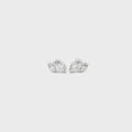 Marquise lab grown diamond studs in bezel setting, toi et moi style. 