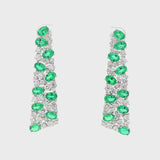 Elegant Emerald and Round Lab Grown Diamond Drop Earrings - Lab Grown Diamond earrings - By Angi Showroom in Hong Kong TST/Tsim Sha Tsui 
- 鑽石耳環 - 培育鑽石  - By Angi 香港尖沙咀展示店