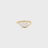 Pear Shaped Brilliant Cut Diamond Solitaire Ring in Yellow Gold By Angi jeweller Tsim Sha Tsui Hong Kong