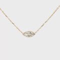 Lab-grown marquise diamond pendant necklace in 18k yellow gold 