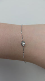 Oval Bezel Lab Grown Diamond Chain Bracelet