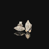 Marquise Half Bezel Lab Grown Diamond Stud