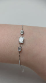 Trilogy Emerald Bezel Lab Grown Diamond Bracelet